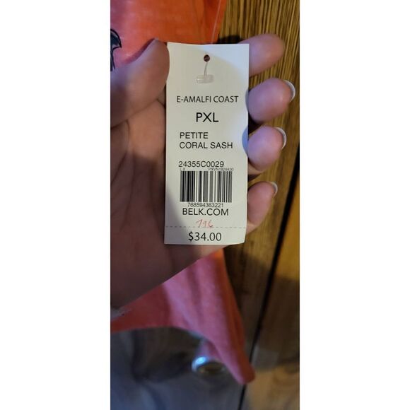 NWT Kim Rogers coral Paisley printed tee - Picture 4 of 6